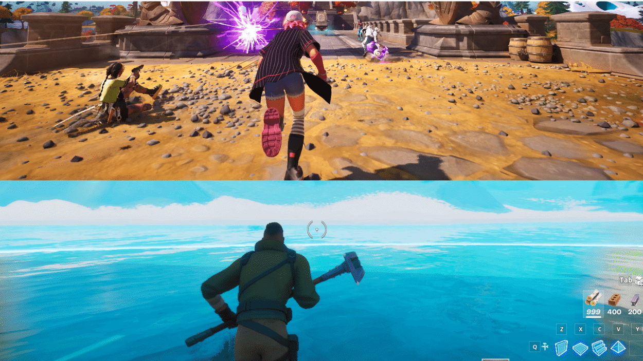 Xbox One X and PS4 Pro Fortnite comparison, emphasizing graphics quality and performance metrics in gameplay