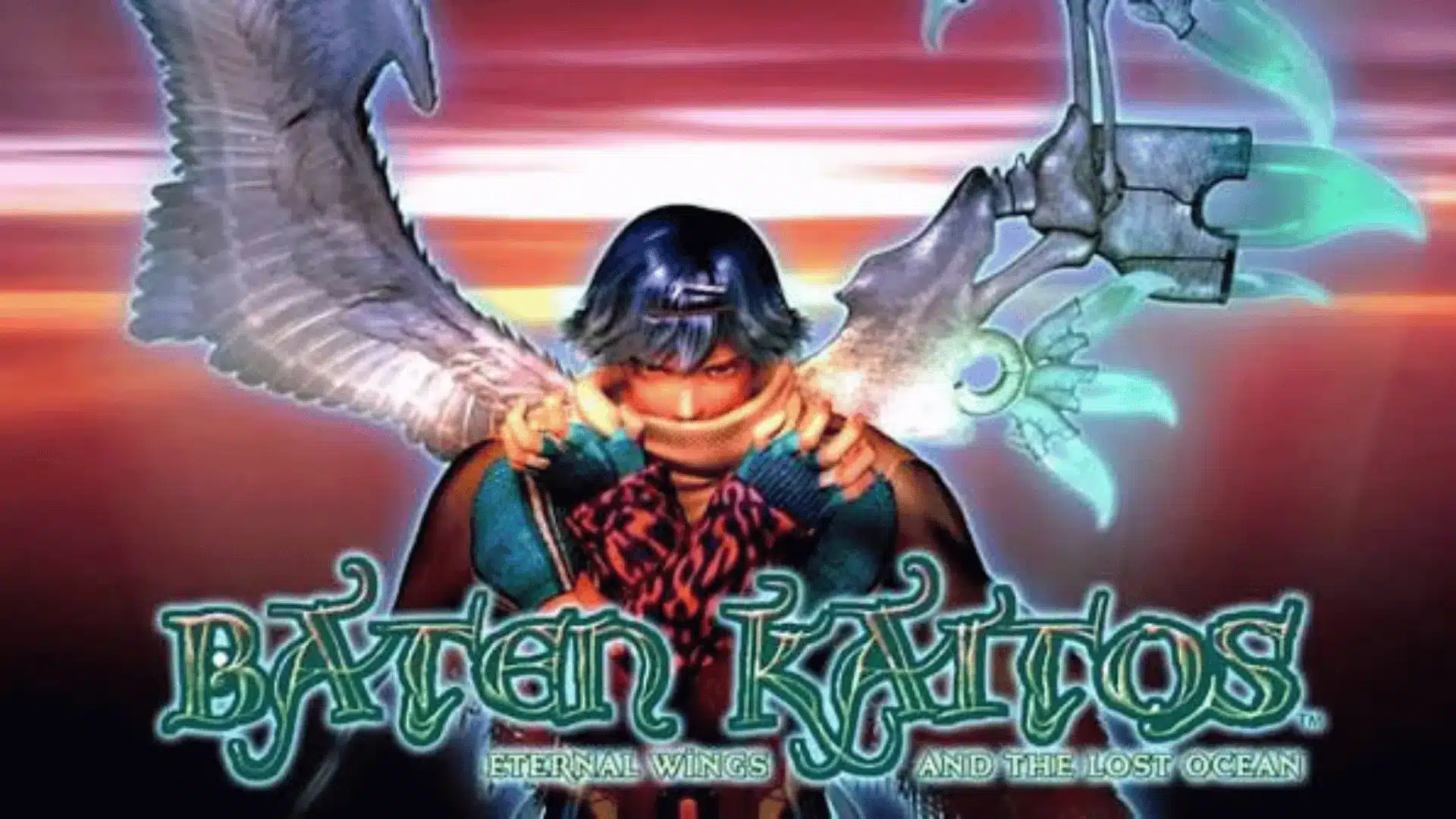 Baten Kaitos: Eternal Wings and the Lost Ocean artwork featuring Kalas with glowing spirit wings in a fantasy setting