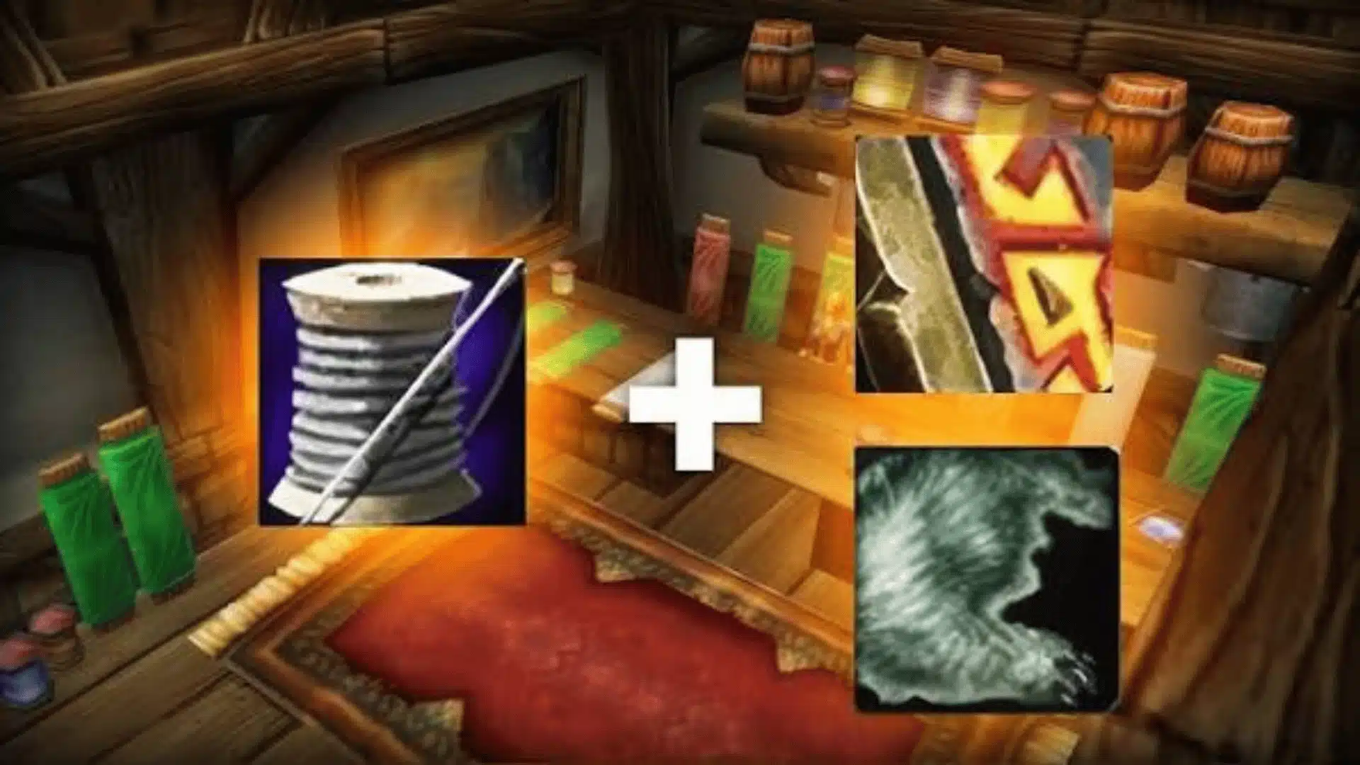 Tailoring cloth items displayed with Enchanting materials and Engineering gadgets