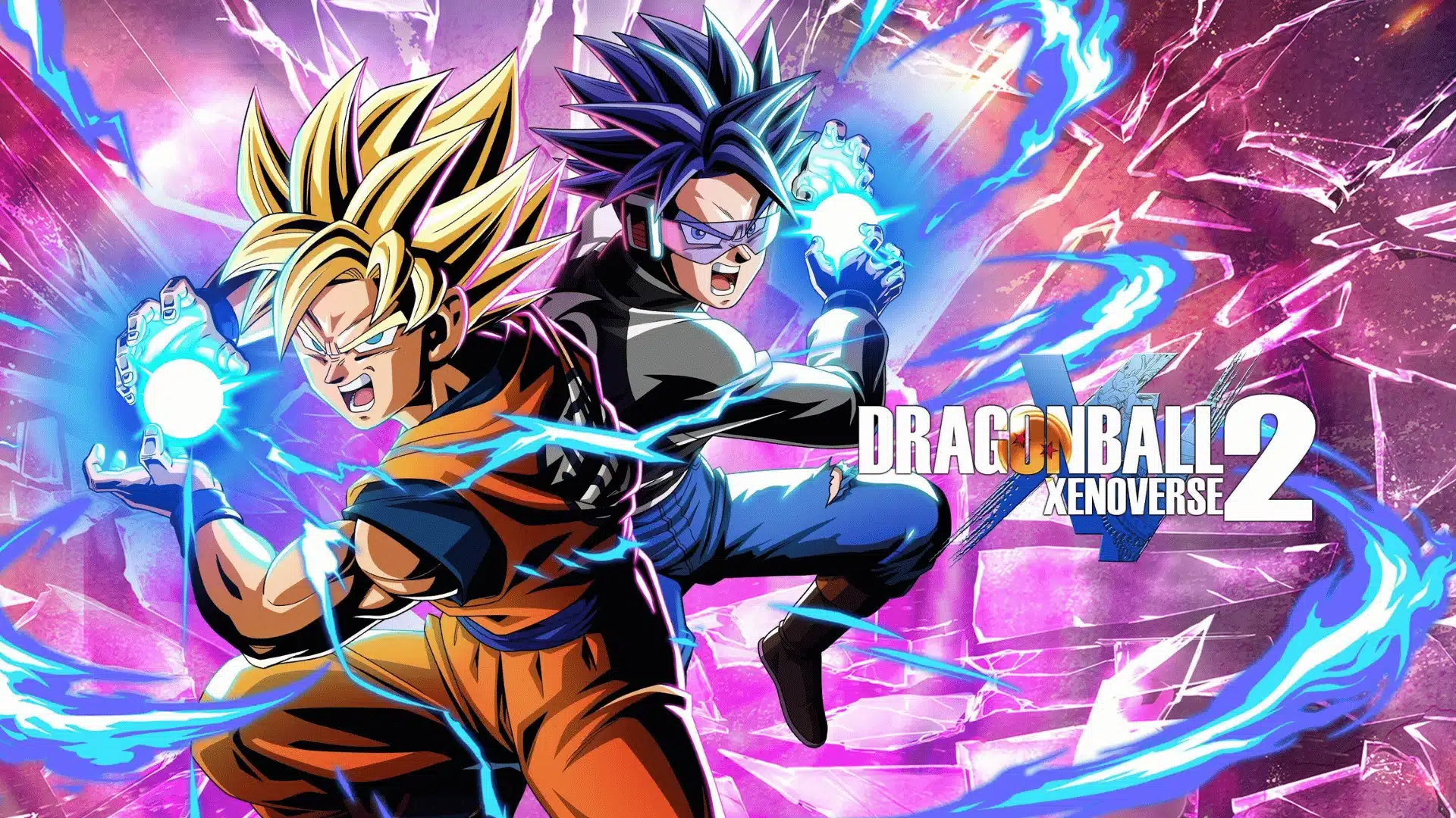 Goku and a custom Time Patroller prepare for battle in Dragon Ball Xenoverse 2.