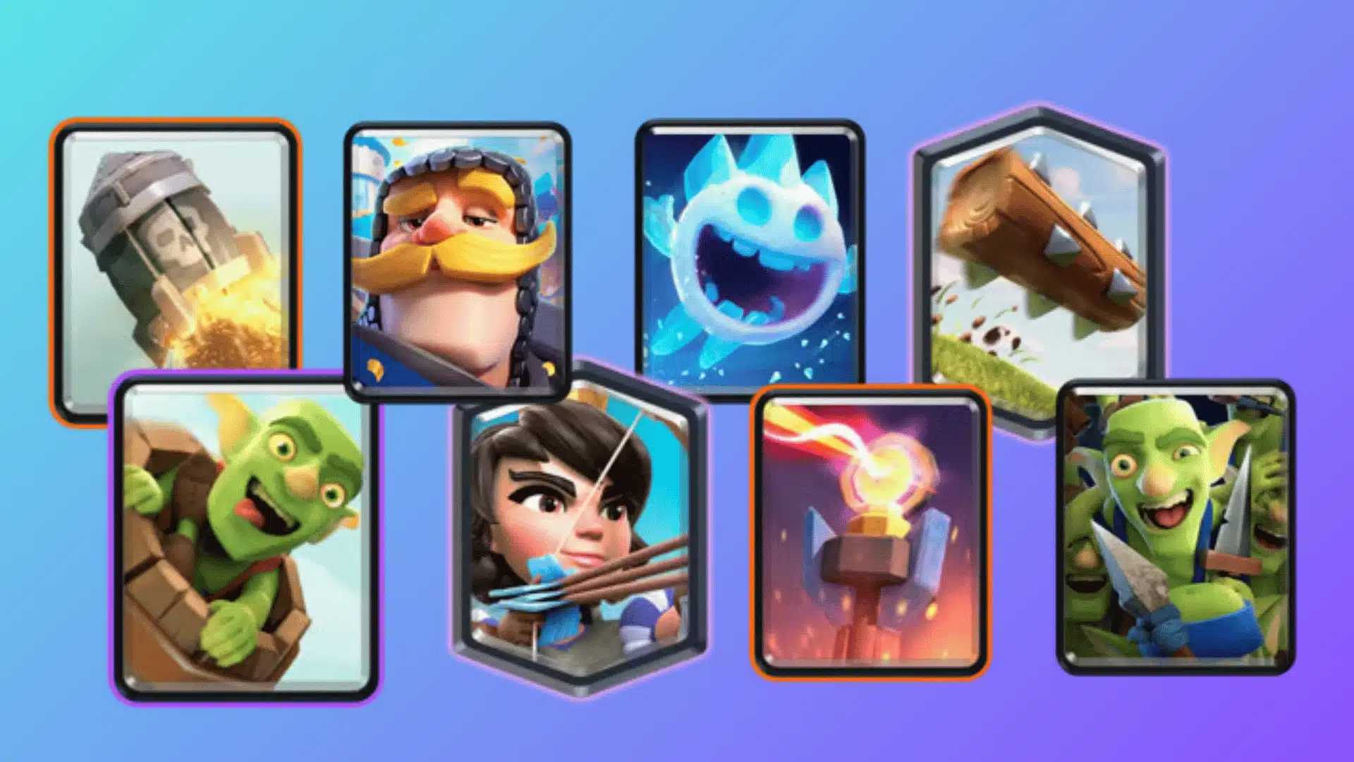 Clash Royale deck featuring Rocket, Goblin Barrel, Princess, The Log, and Ice Spirit.