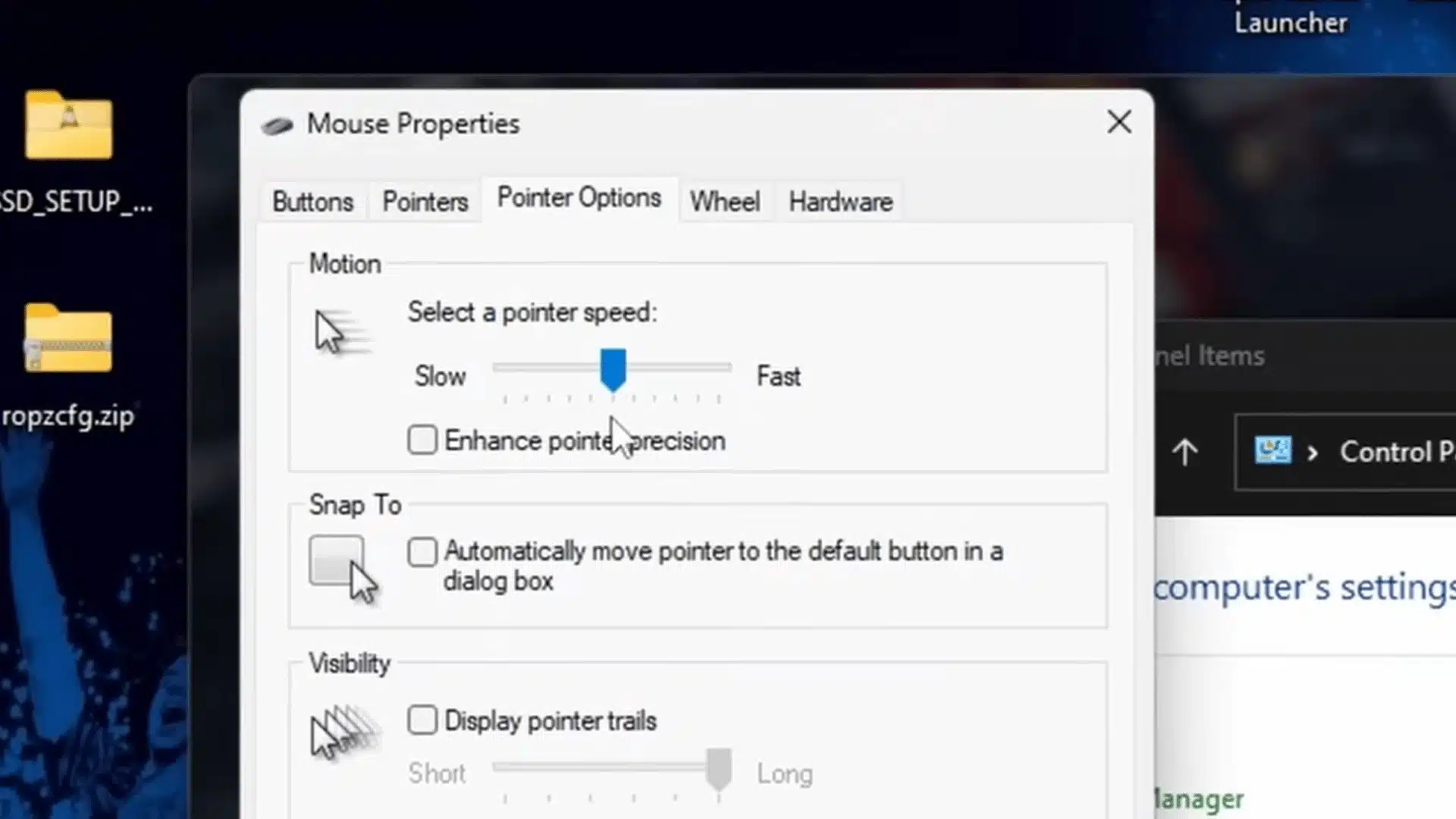 Windows mouse sensitivity settings for gaming setup