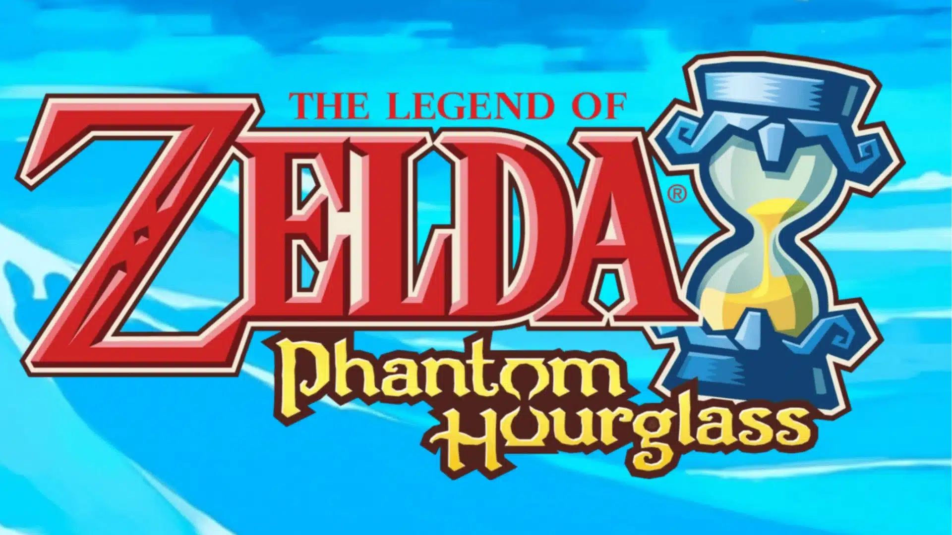 Phantom Hourglass artwork showing Link and Linebeck sailing across bright blue water.
