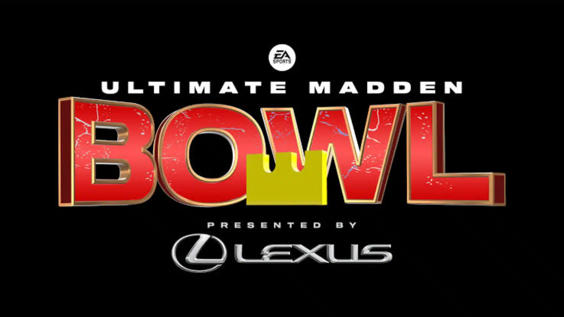 Promotional logo for the Ultimate Madden Bowl tournament presented by Lexus on a black background.