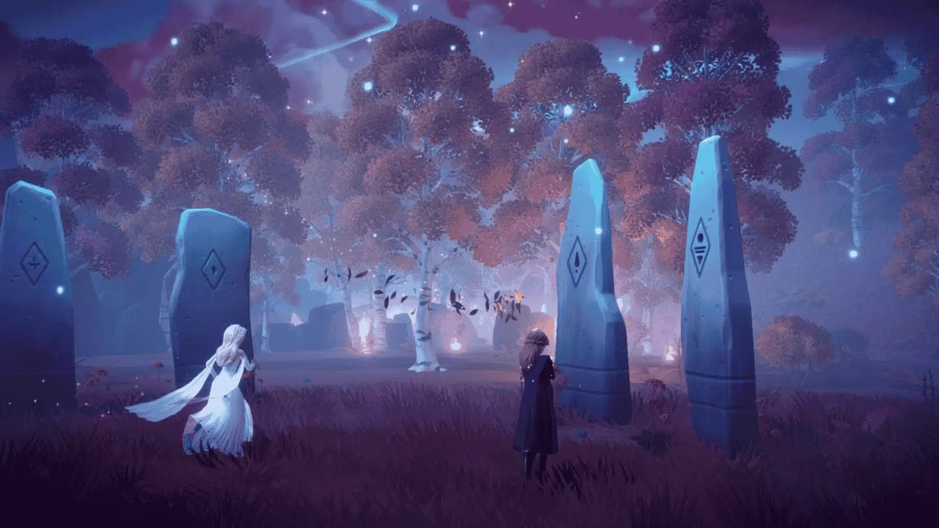 Magical forest scene in Disney Dreamlight Valley showcasing fantasy visuals and atmospheric exploration.