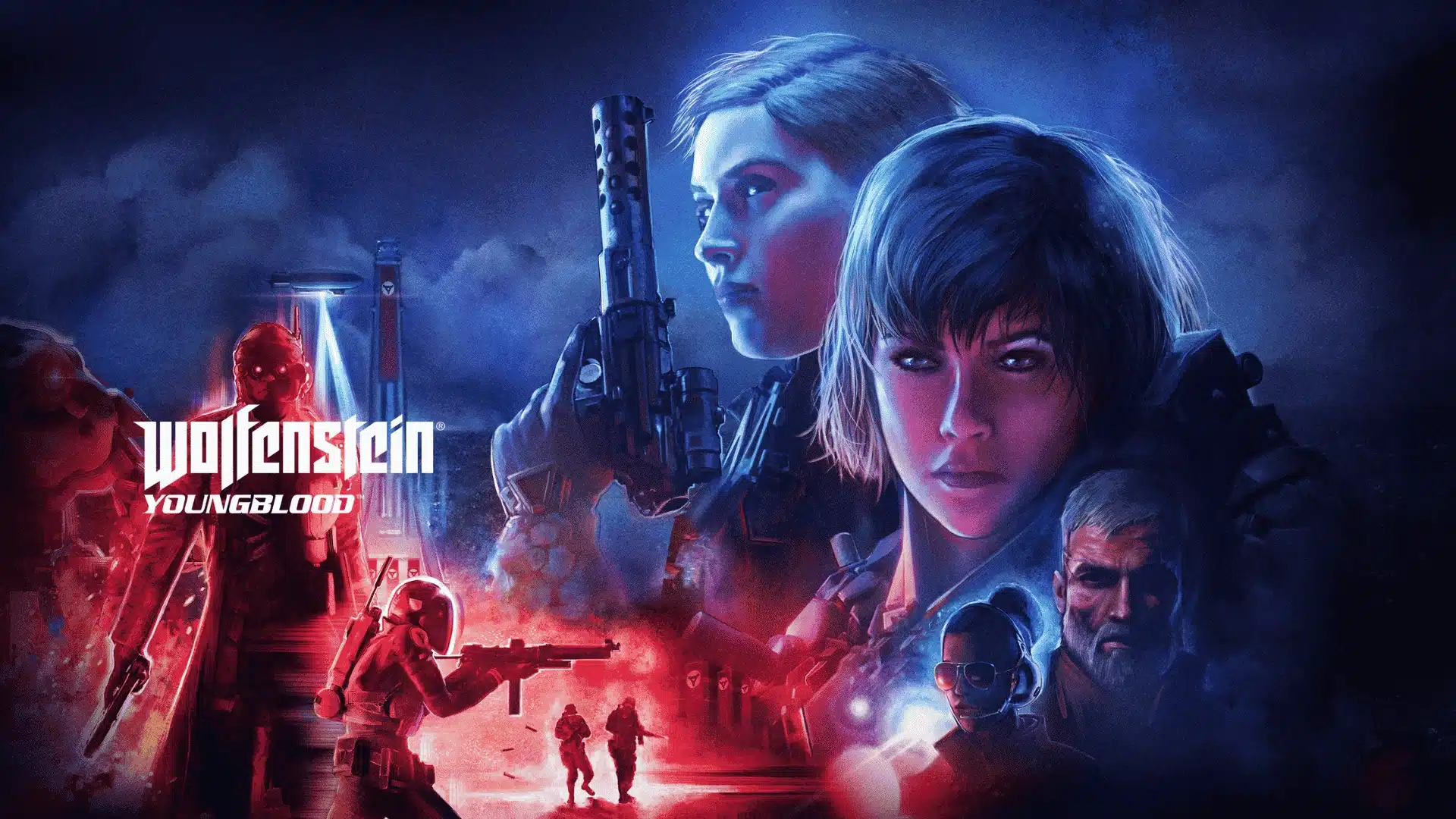 Wolfenstein Youngblood official cover art featuring the Blazkowicz twins in Neu-Paris