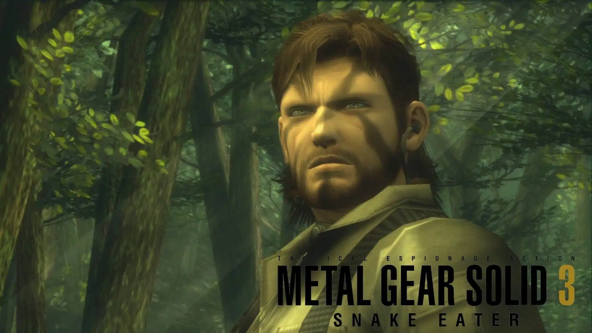 A focused male soldier with a headband standing in a dense, sunlit forest.