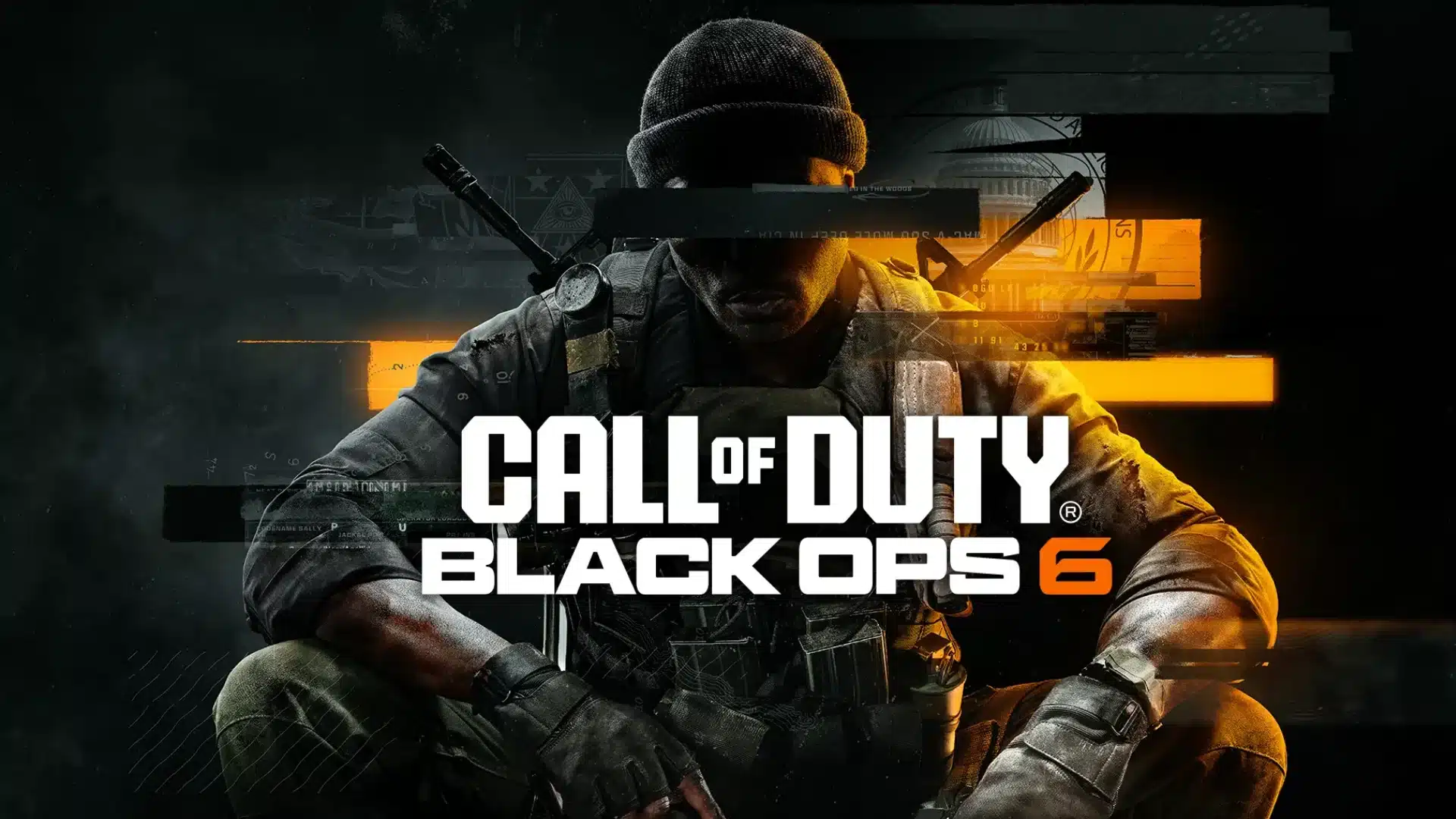 Call of Duty Black Ops 6 cover art showing a seated soldier with orange graphics