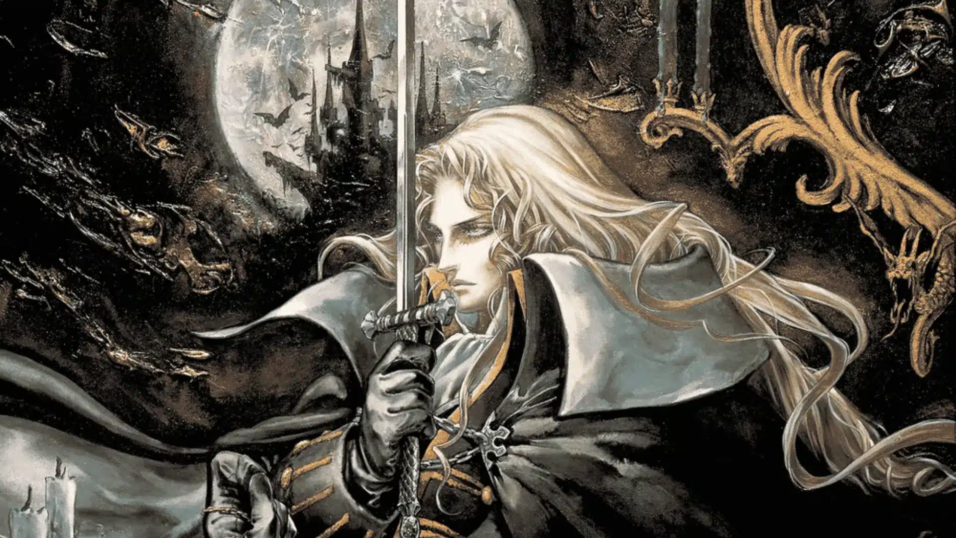 illustration of Alucard from the video game Castlevania: Symphony of the Night.