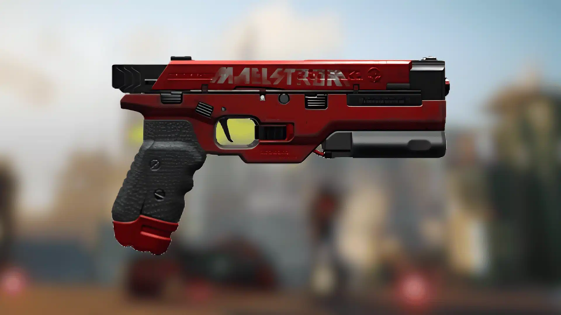 Chaos smart SMG displayed with mechanical details