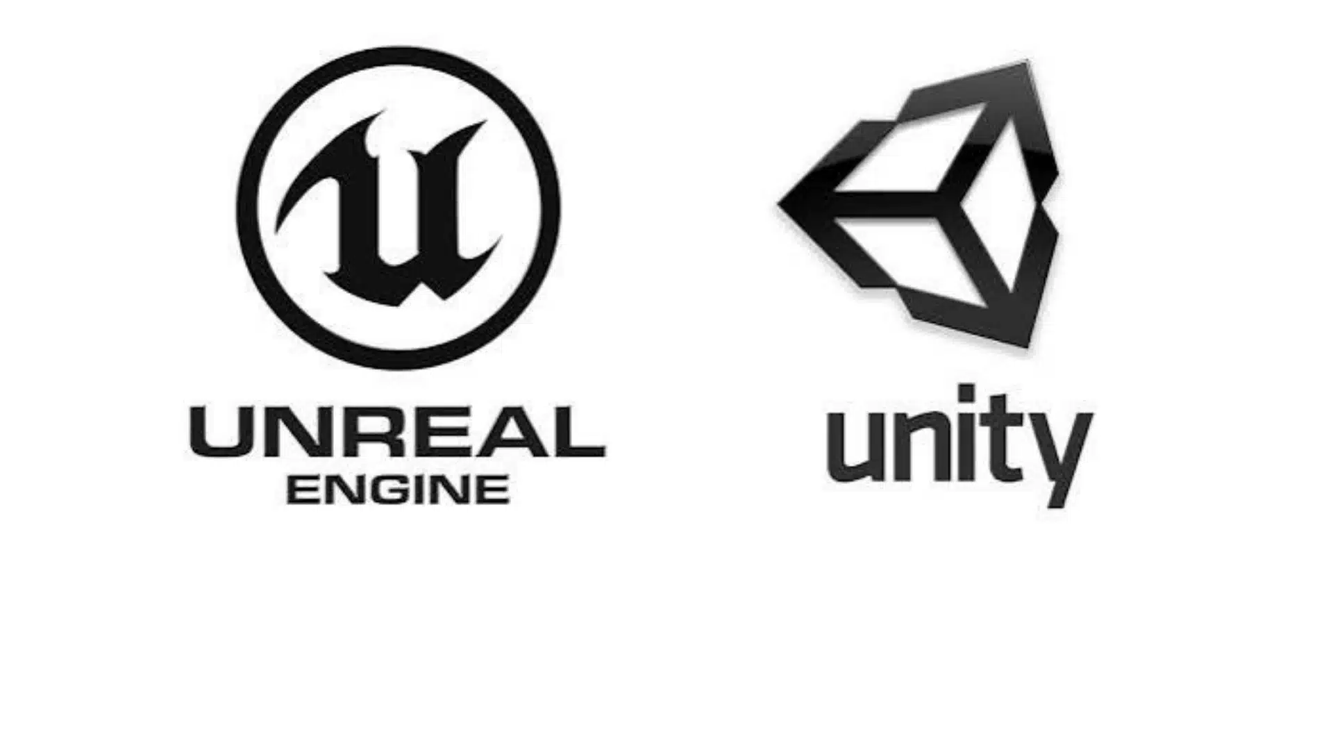 Unreal Engine and Unity logos side by side on a white background representing game development engines