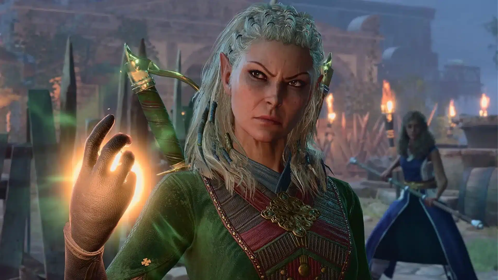Jaheira, a Half-Elf Druid companion in Baldur’s Gate 3