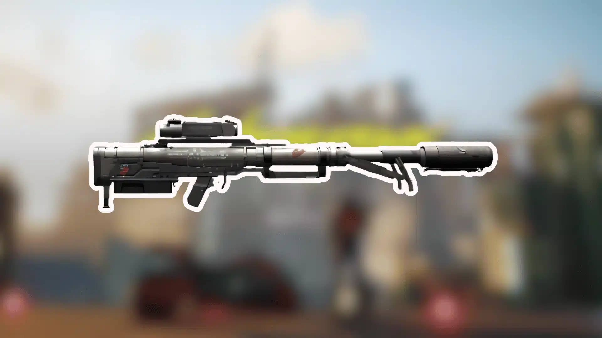 Overwatch sniper rifle displayed with long barrel visible