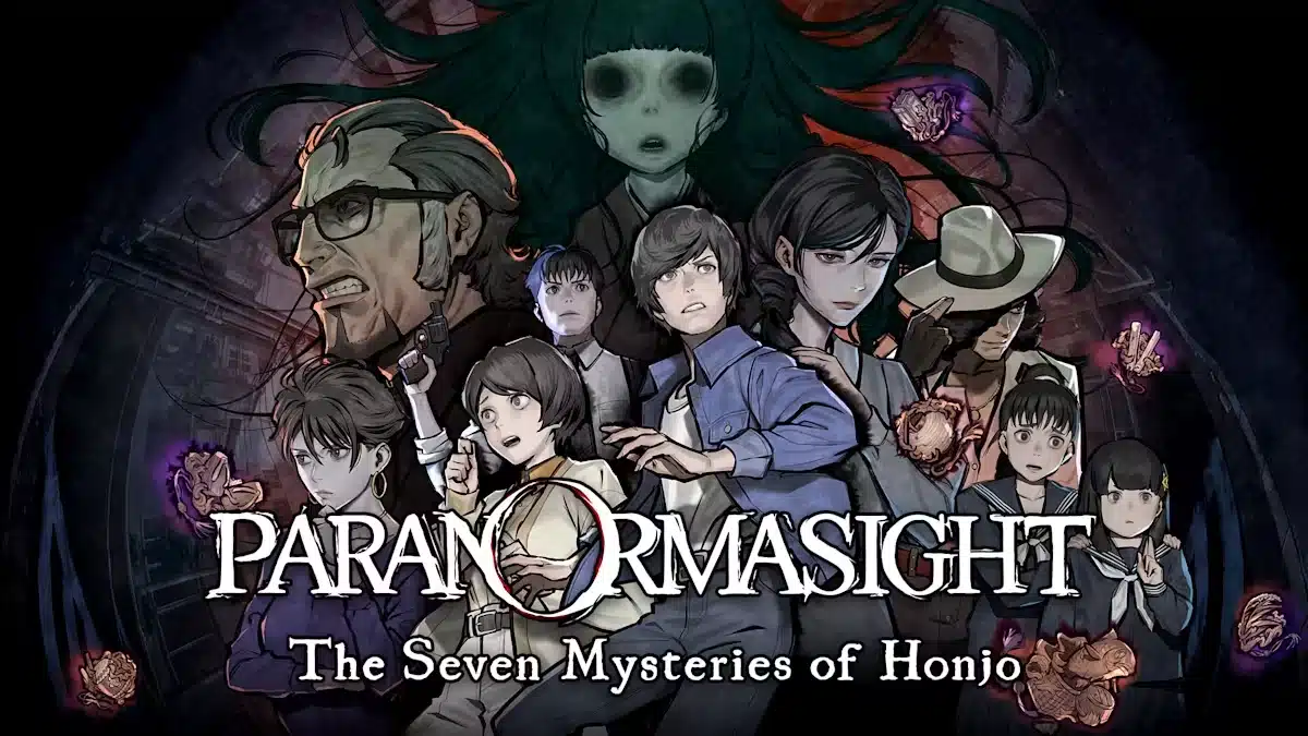 Paranormasight The Seven Mysteries of Honjo artwork showing animated characters in a dark supernatural setting.