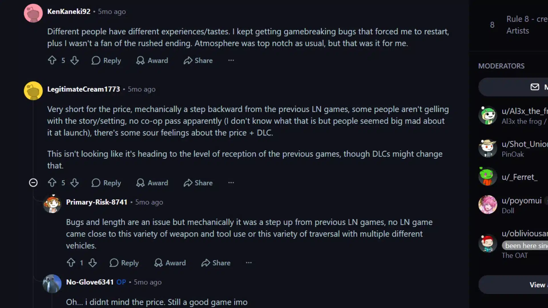 Reddit users debate Reanimal's short runtime, bugs, price, and gameplay improvements