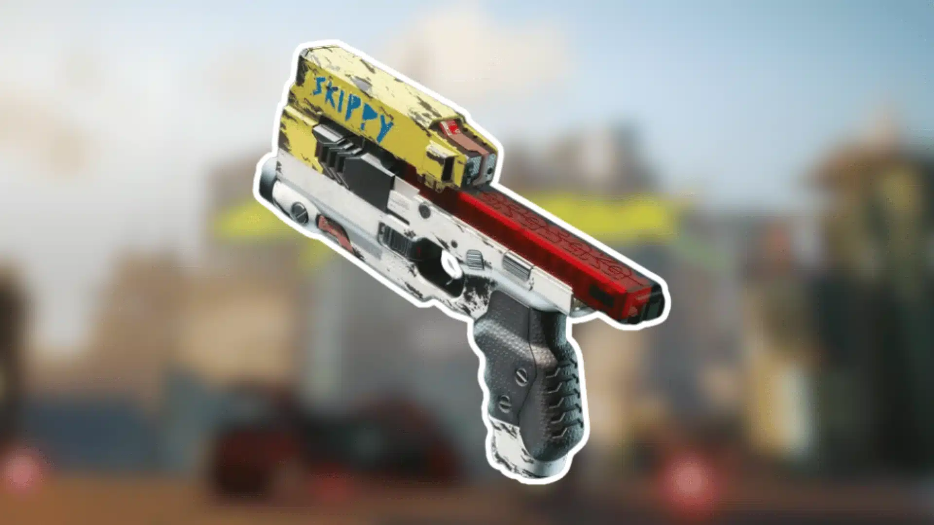 Skippy smart pistol displayed with mechanical details