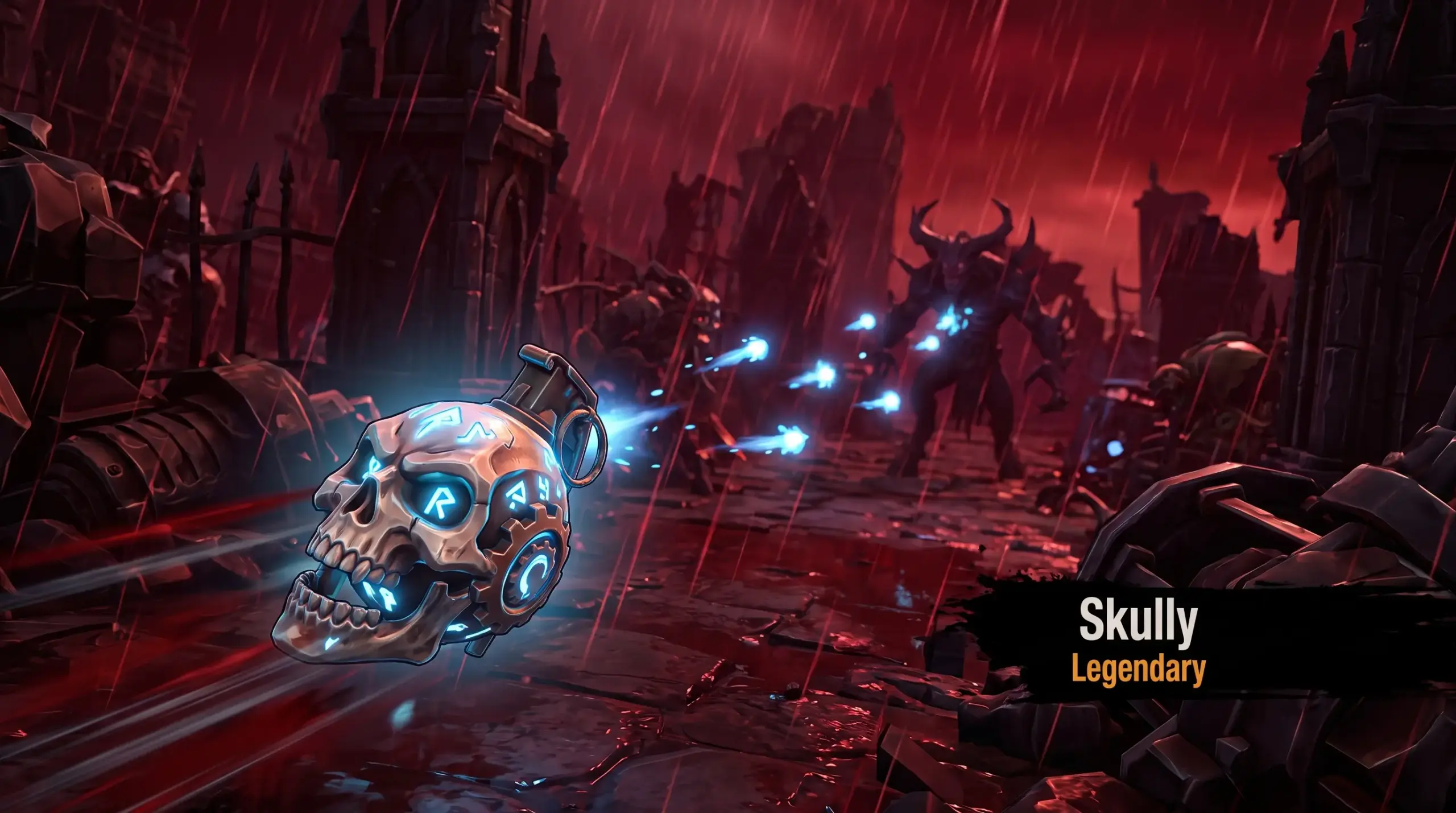 Skully Legendary grenade tracking an enemy and firing projectiles during Horrors of Kairos