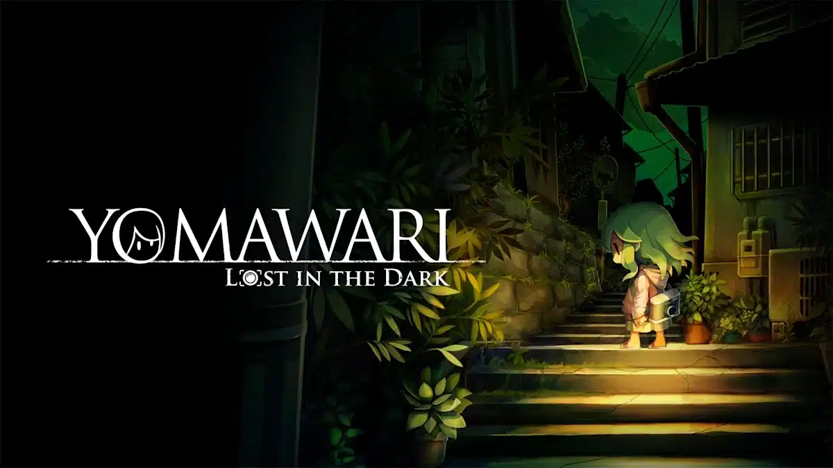 Yomawari Lost in the Dark artwork showing a small character with a flashlight in a dark street.