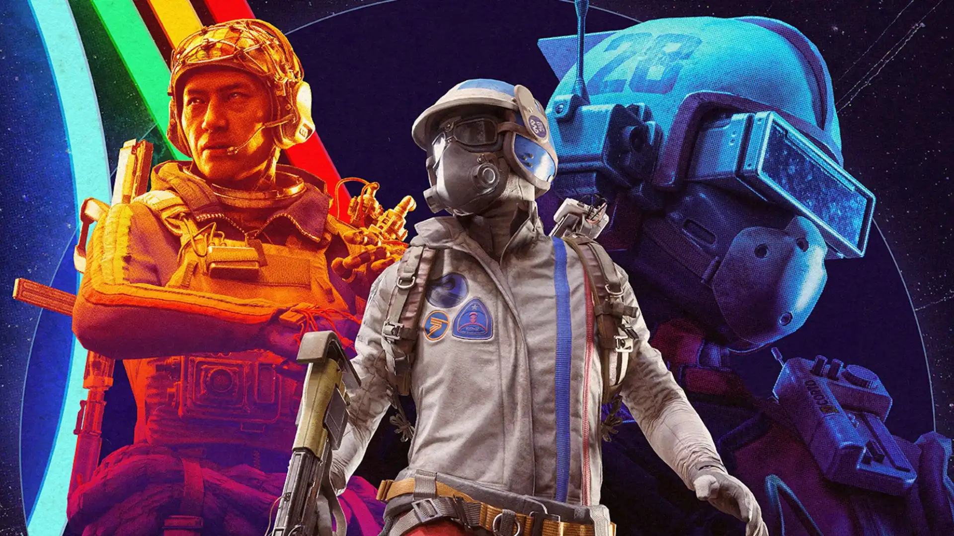 ARC Raiders artwork showing three armored raiders in colorful futuristic combat gear