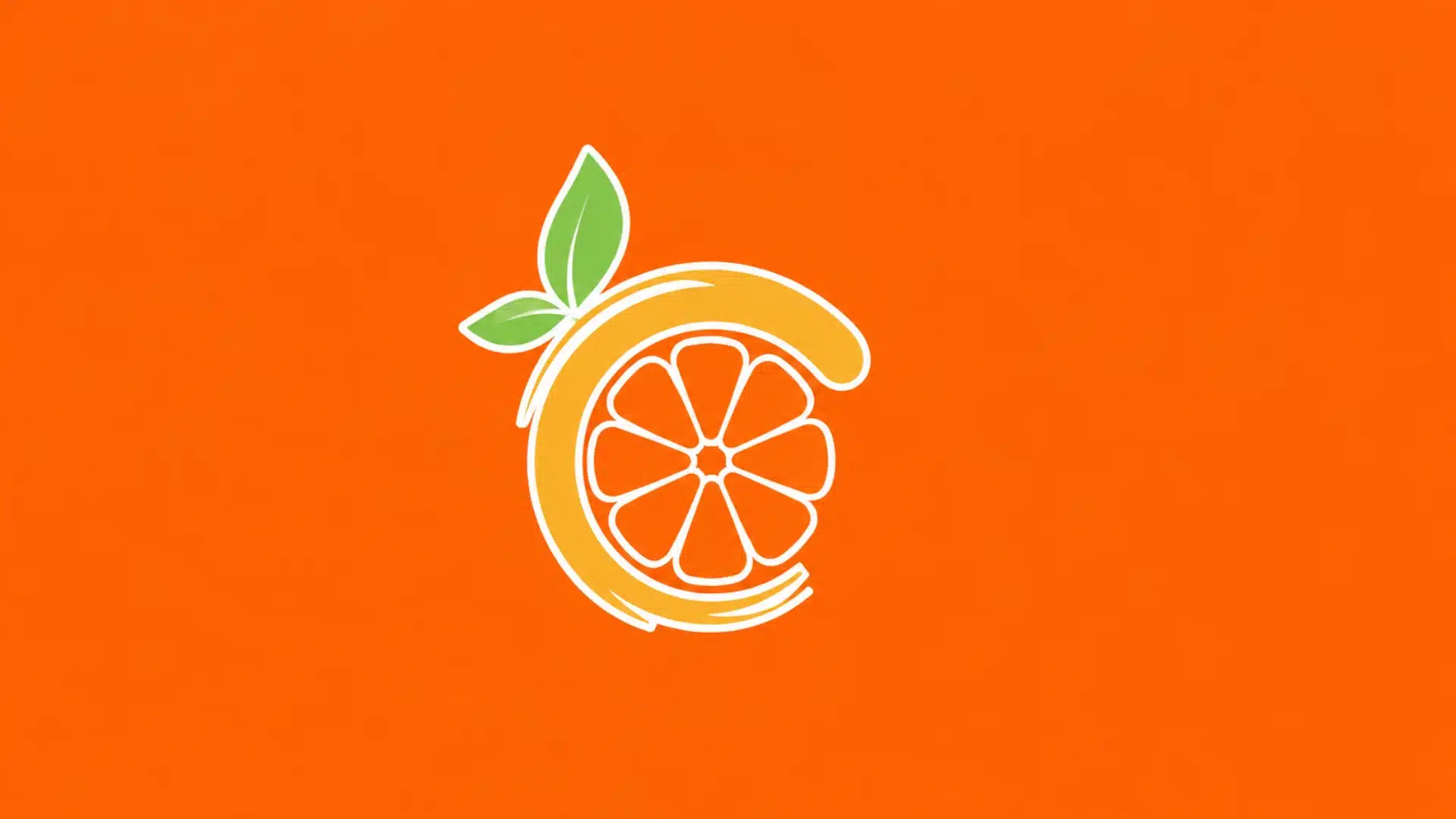 Citron emulator logo centered on a bright orange background
