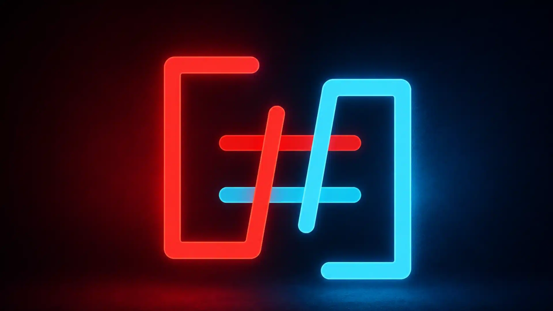 Red and blue emulator logo glowing on a dark background with soft neon lighting