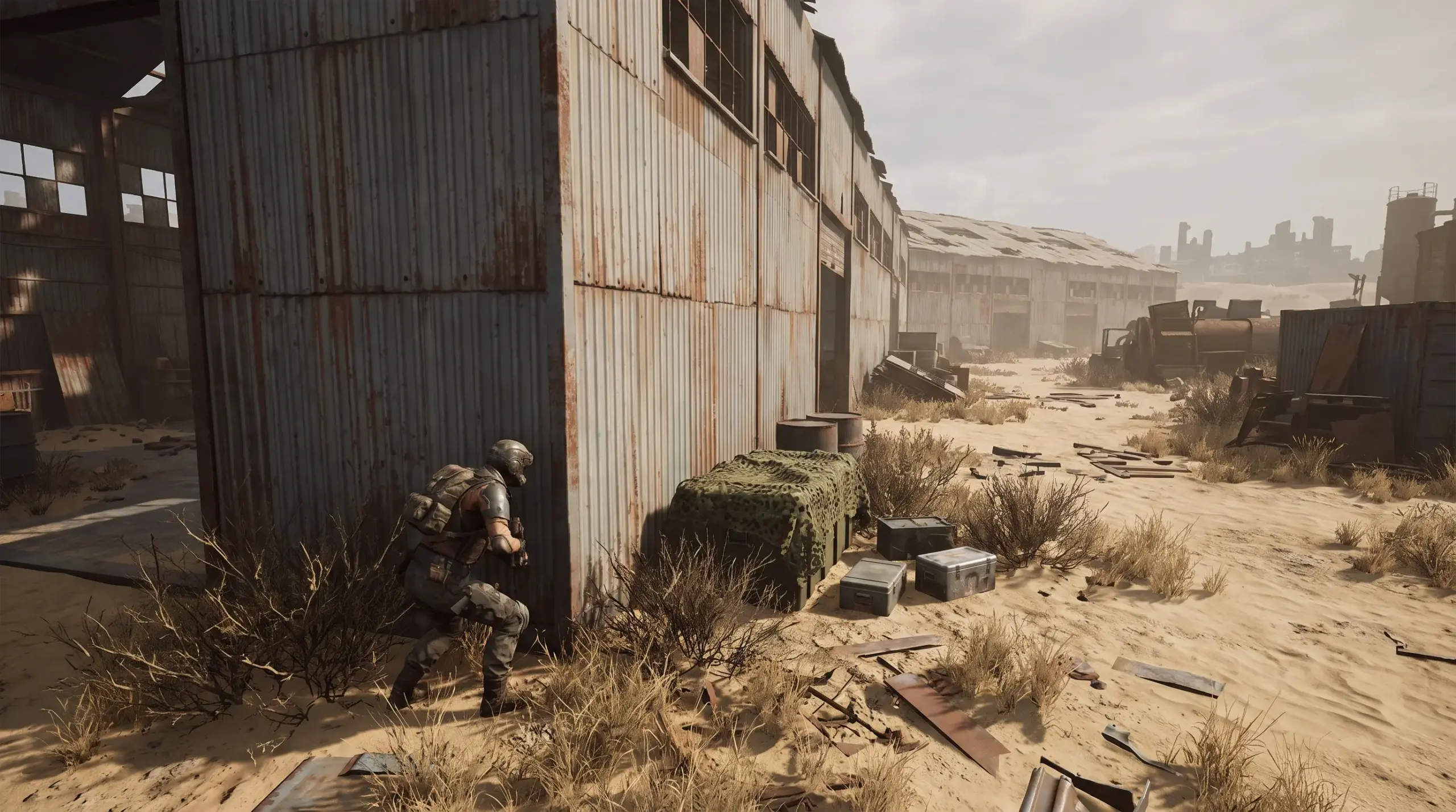Arc Raiders player finding Tian Wen’s hidden cache behind Su Durante Warehouses in Buried City.