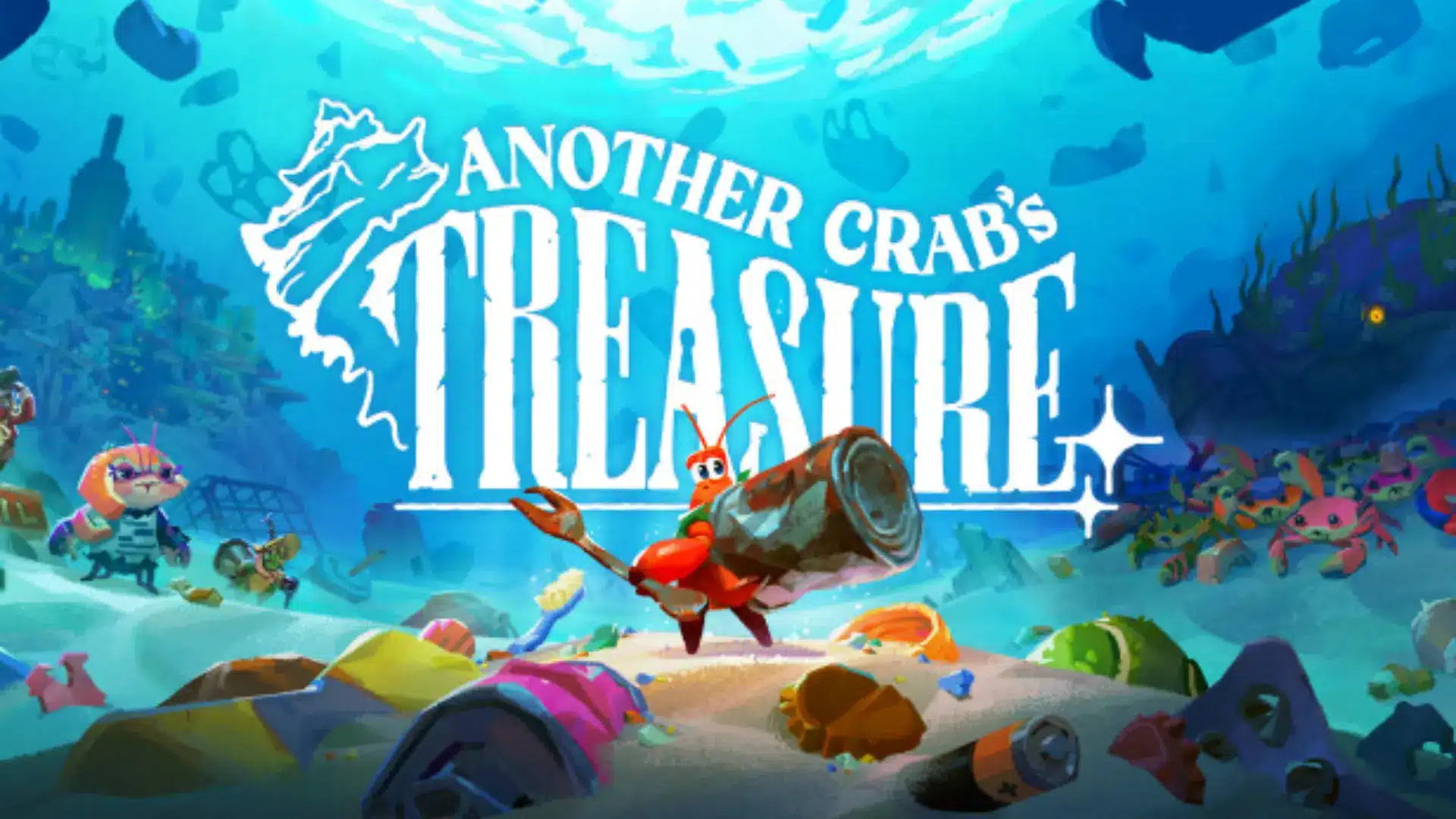 another crabs treasure cover showing small crab warrior underwater with colorful ocean surroundings