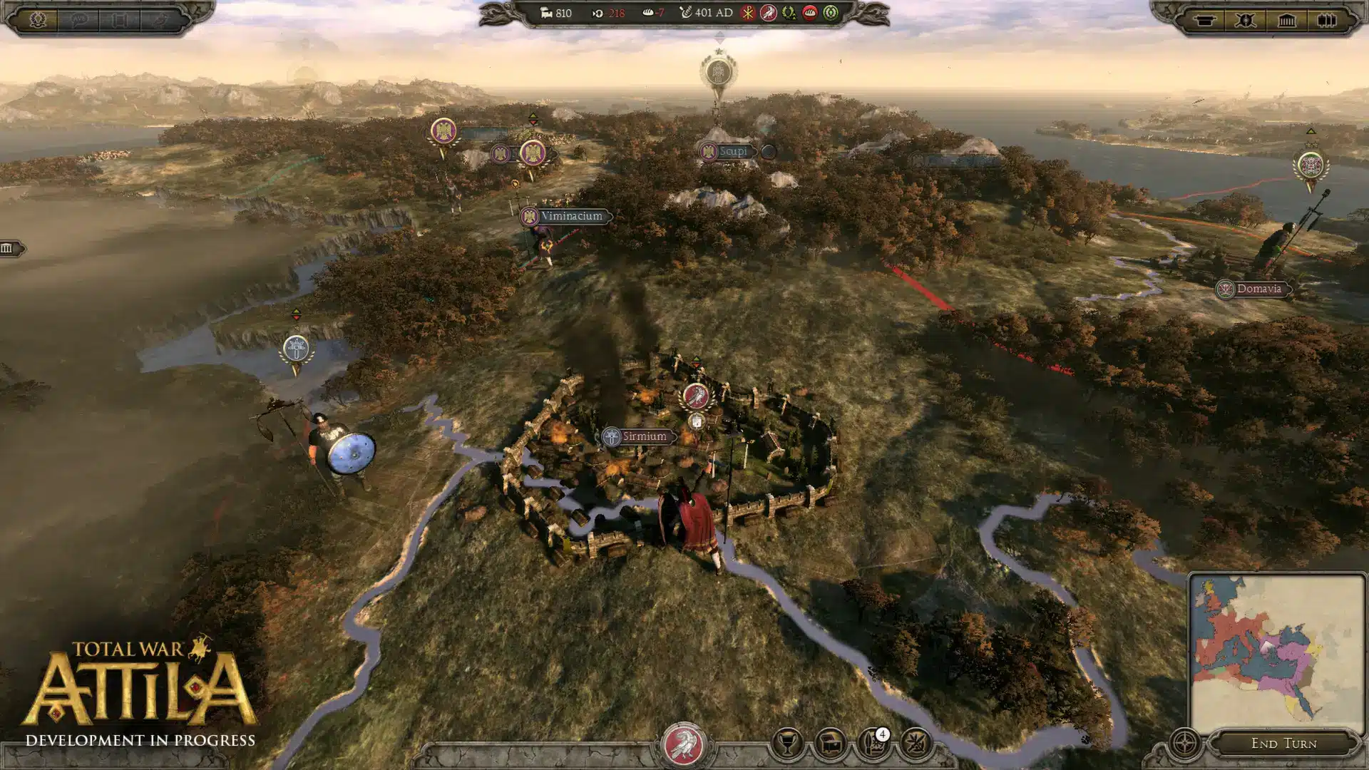 total war attila campaign map showing settlements armies and strategic movements during ancient conflicts